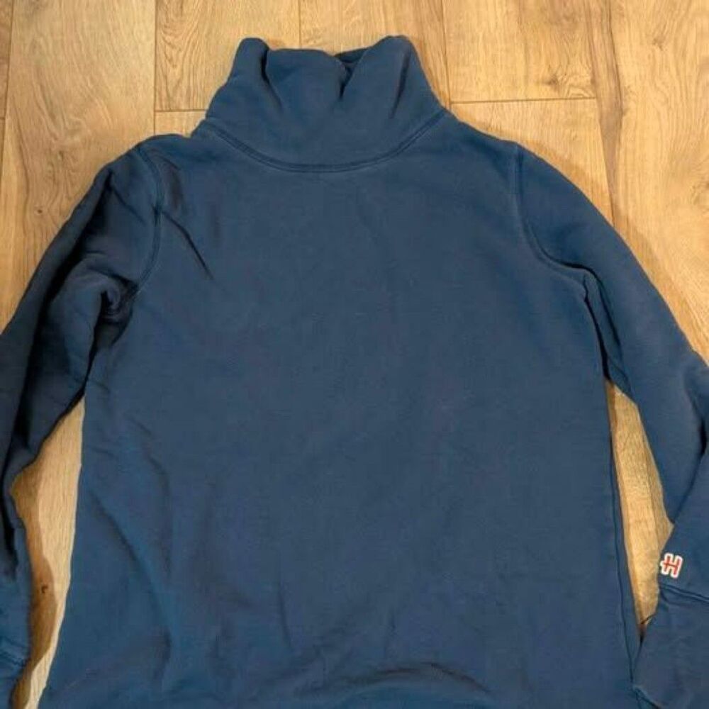 Homage Blue Cowl Neck Sweatshirt M with Thumbholes